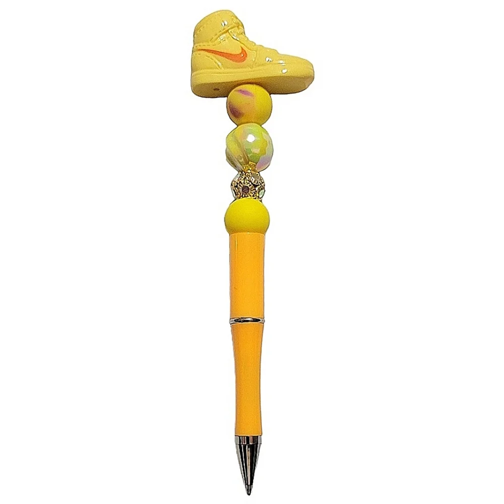 Athletic Sneaker Beaded Ballpoint Twist Pen Topper Yellow